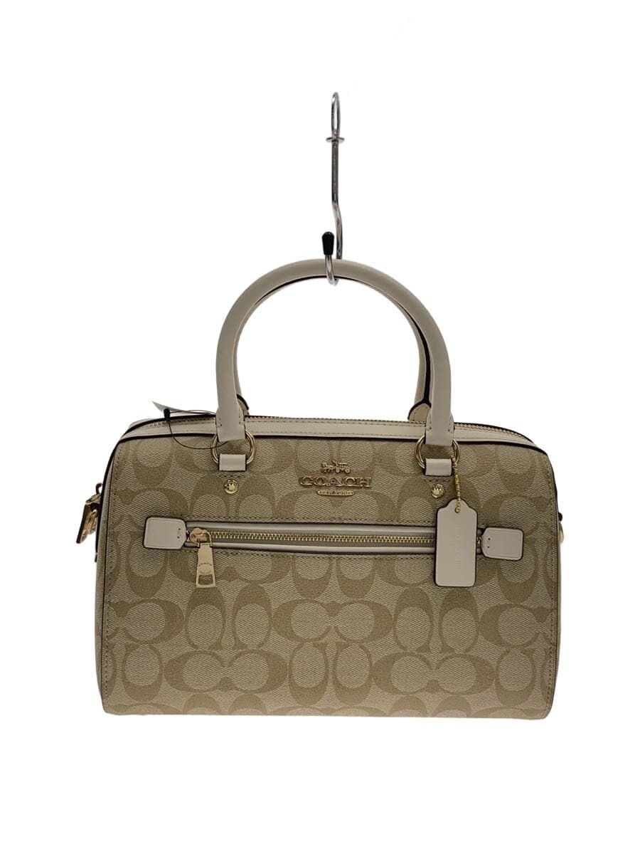 COACH bag leather BEG all-over pattern F83607
