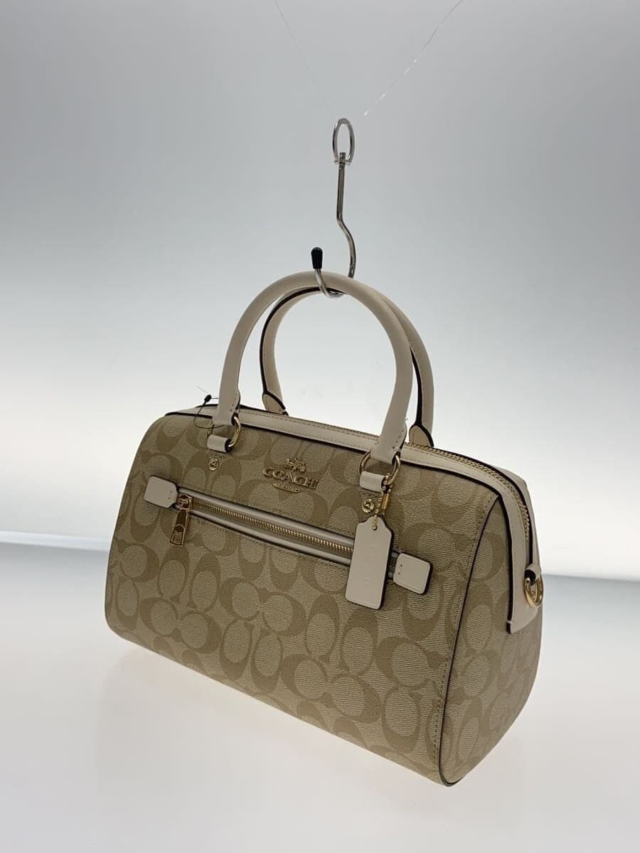 COACH bag leather BEG all-over pattern F83607 2