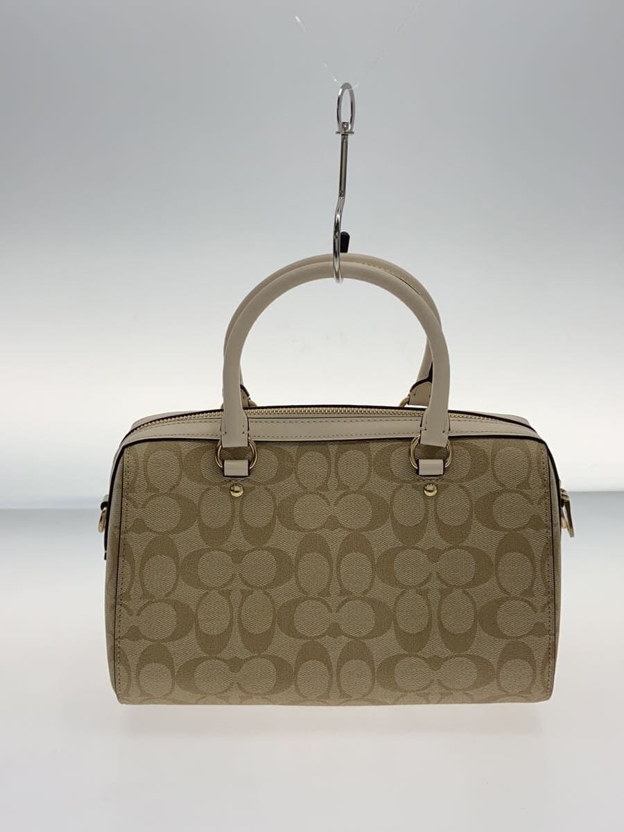 COACH bag leather BEG all-over pattern F83607 3