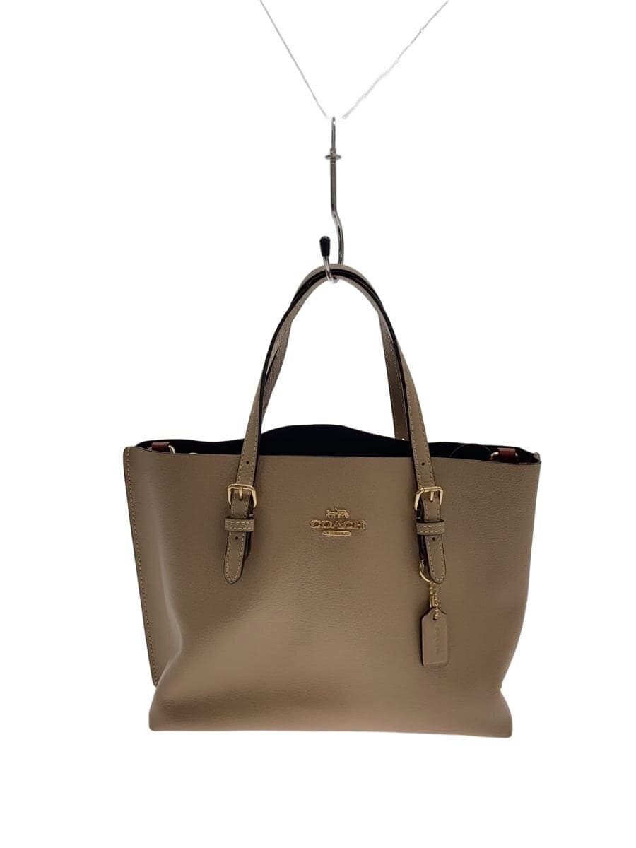 COACH handbag leather beige plain J2122-C4084