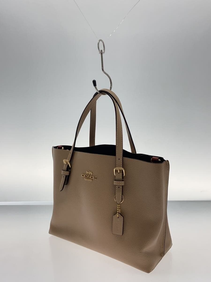 COACH handbag leather beige plain J2122-C4084 2