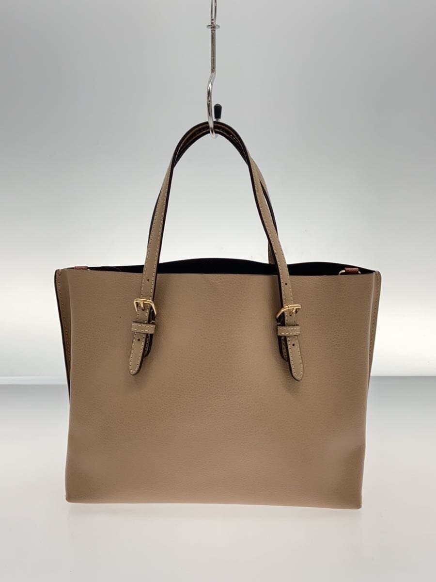 COACH handbag leather beige plain J2122-C4084 3