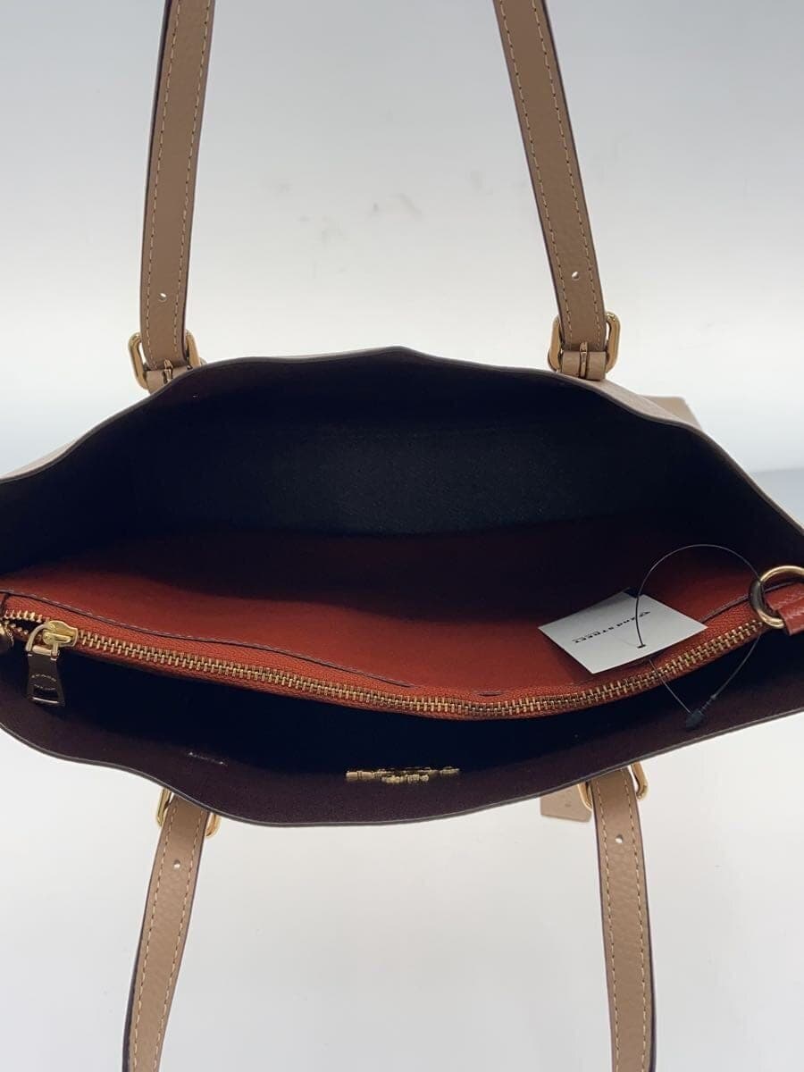 COACH handbag leather beige plain J2122-C4084 6