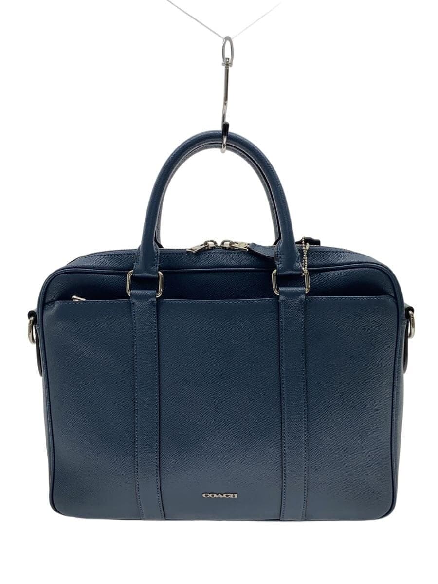 COACH Briefcase Leather Blue Solid F59056