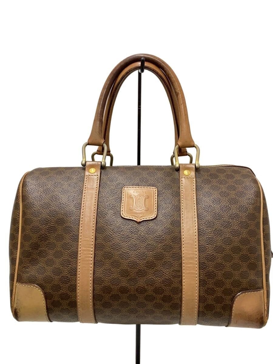 CELINE Boston Bag Leather BRW All Over Pattern M14