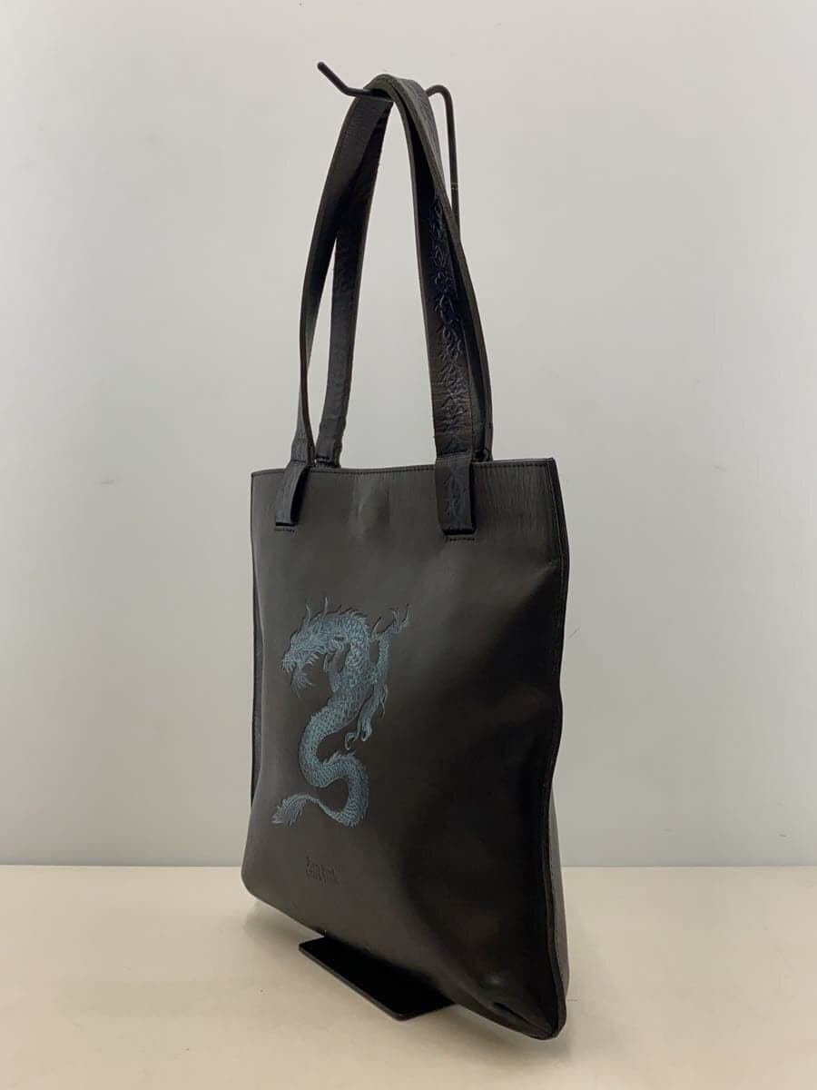 Jean Paul Gaultier Tote Bag Leather BLK 2