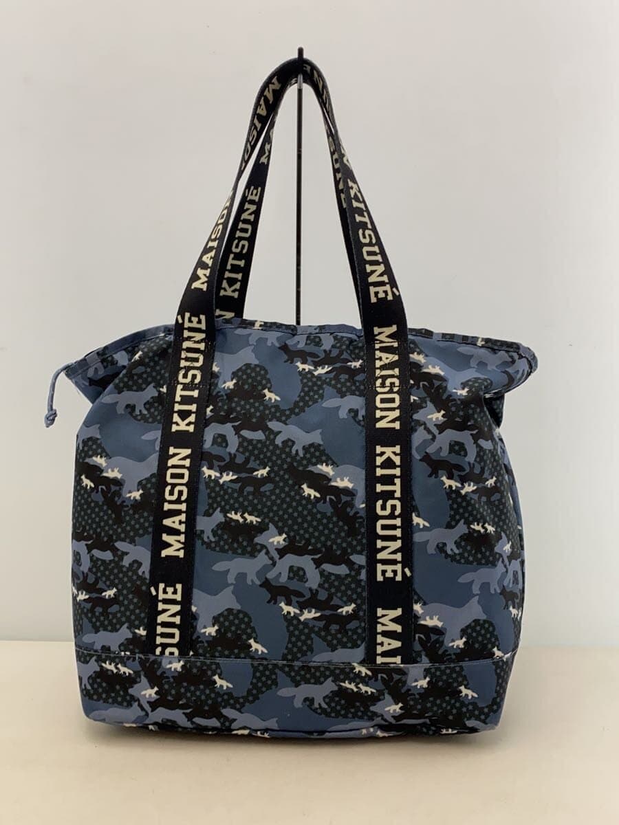 MAISON KITSUNE Tote Bag Nylon NVY Camouflage 3