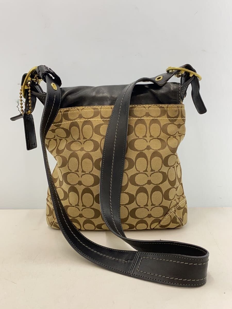 COACH Shoulder Bag_Signature Canvas BLK All Over Pattern 3