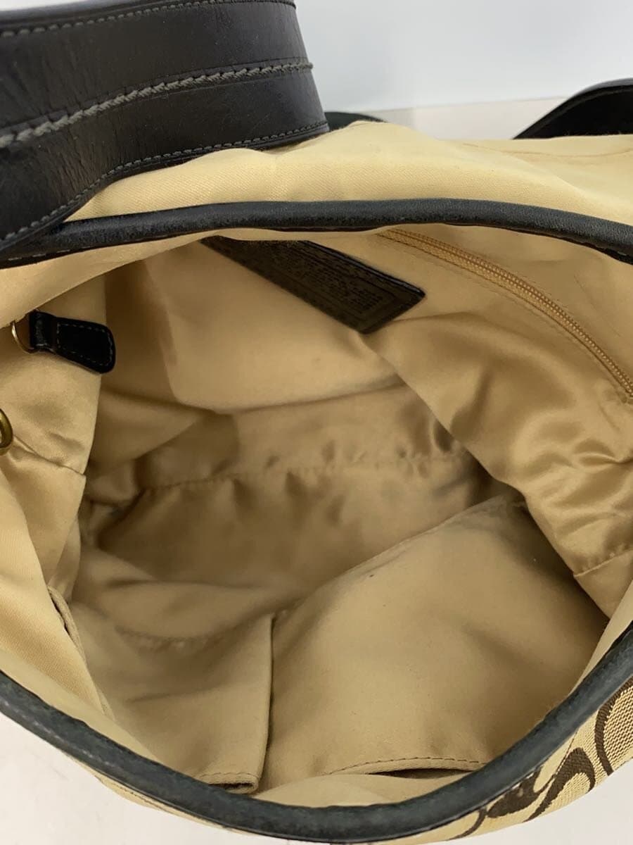 COACH Shoulder Bag_Signature Canvas BLK All Over Pattern 6