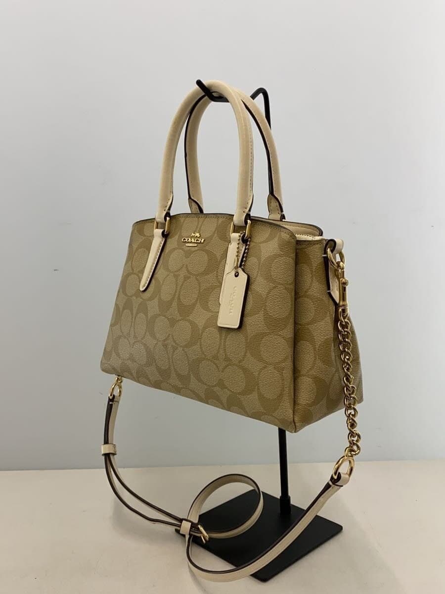 COACH Shoulder Bag Leather BEG All Over Pattern F29434 2