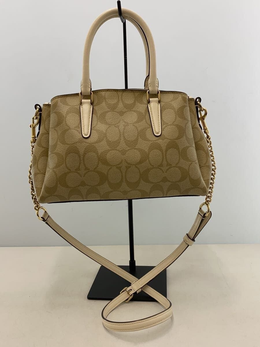 COACH Shoulder Bag Leather BEG All Over Pattern F29434 3