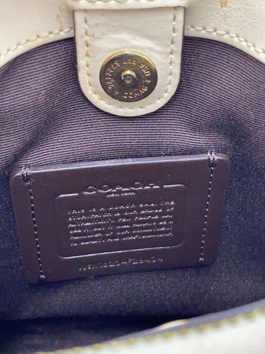 COACH Shoulder Bag Leather BEG All Over Pattern F29434 5