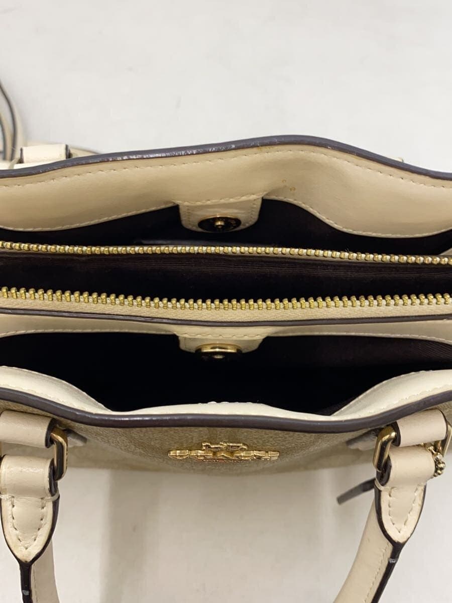 COACH Shoulder Bag Leather BEG All Over Pattern F29434 6