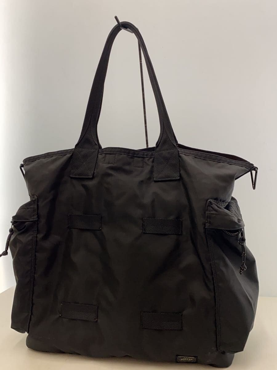 PORTER tote bag nylon black plain 2WAY 3