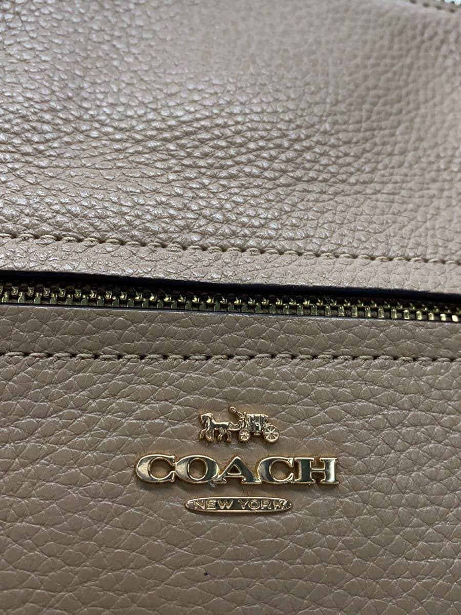 COACH handbag leather BEG 79997 5