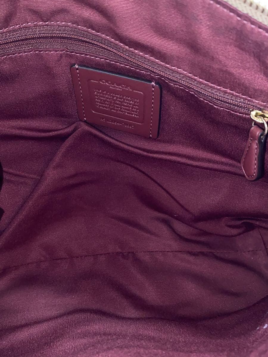 COACH handbag leather BEG 79997 6