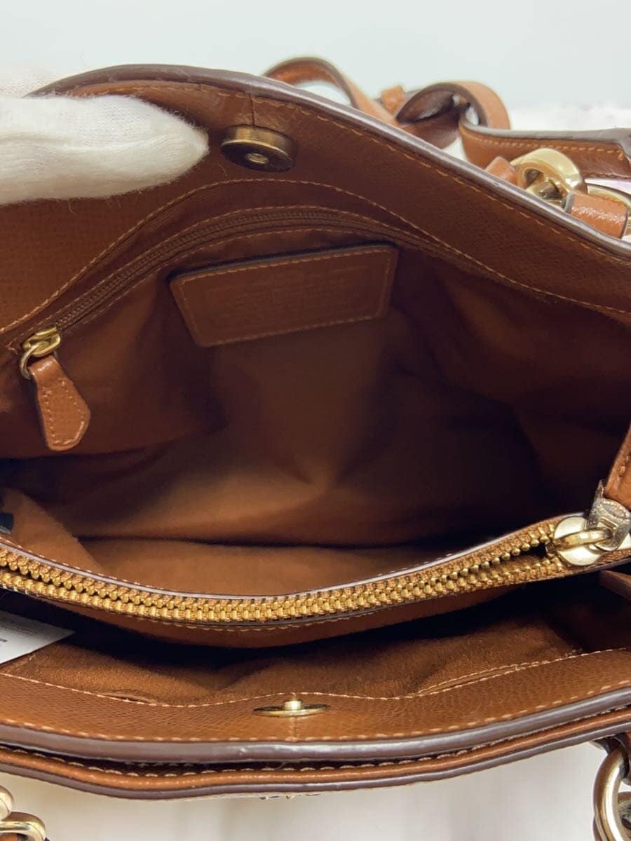 COACH 2WAY Tote Bag _ All Leather Leather BRW Plain F36642 6