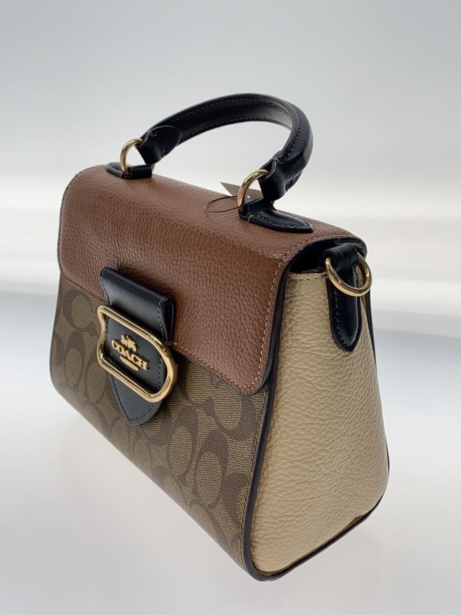 COACH Morgan Top Handle Satchel Color Block Signature Shoulder Bag BRW All-over 2