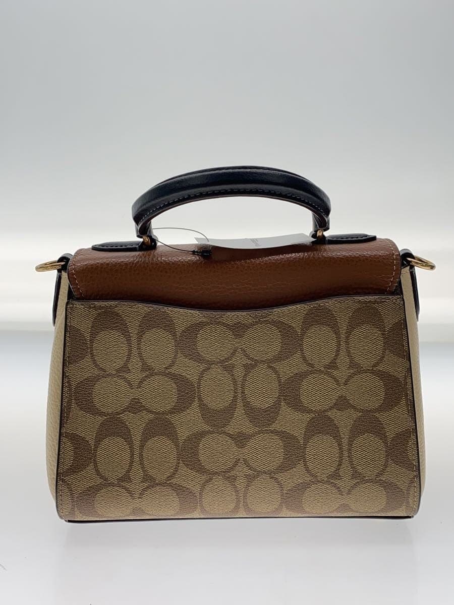 COACH Morgan Top Handle Satchel Color Block Signature Shoulder Bag BRW All-over 3