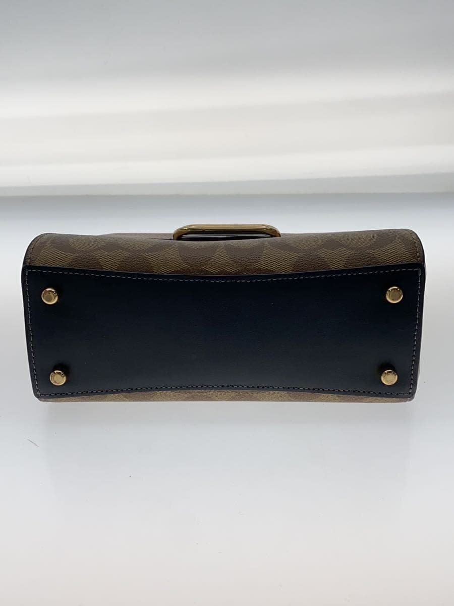 COACH Morgan Top Handle Satchel Color Block Signature Shoulder Bag BRW All-over 4