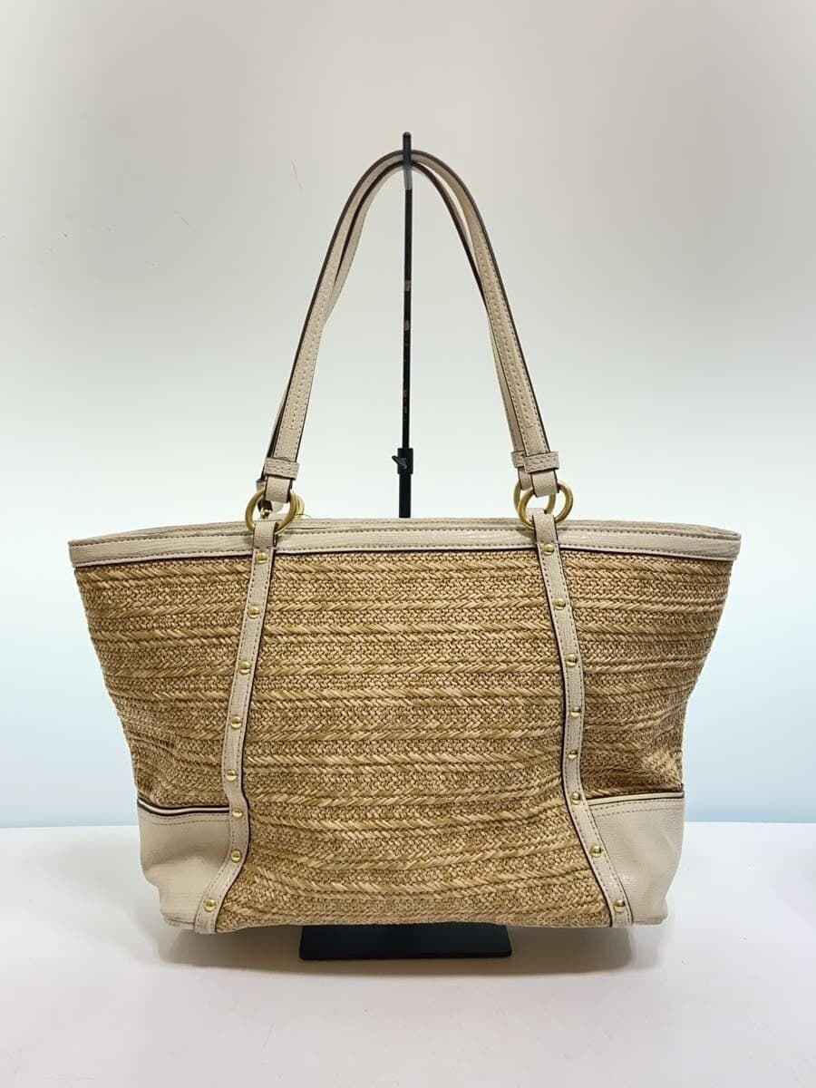 COACH Basket Bag Tote Bag_ Straw -- WHT 21959 3