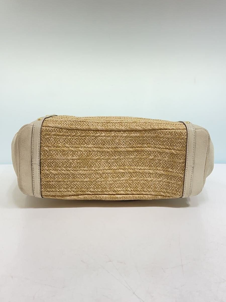 COACH Basket Bag Tote Bag_ Straw -- WHT 21959 4