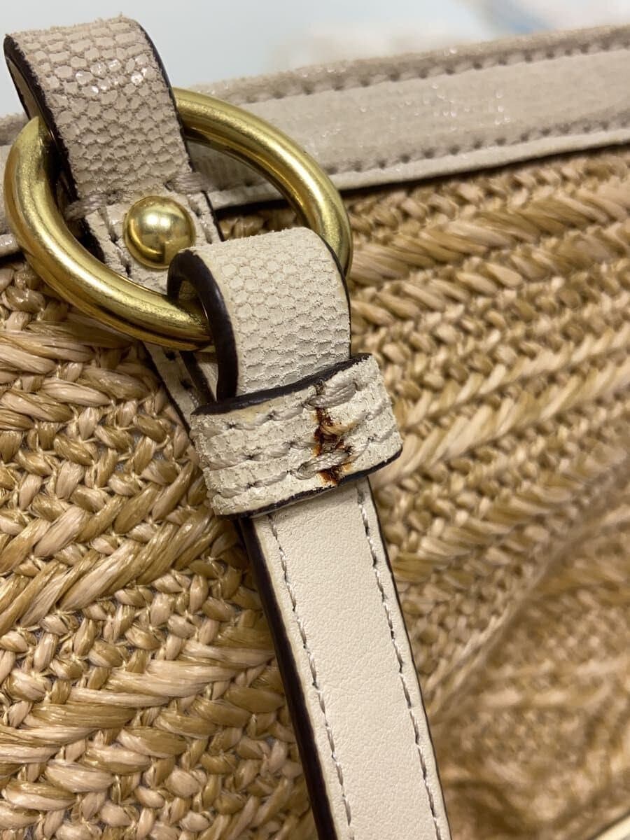 COACH Basket Bag Tote Bag_ Straw -- WHT 21959 7