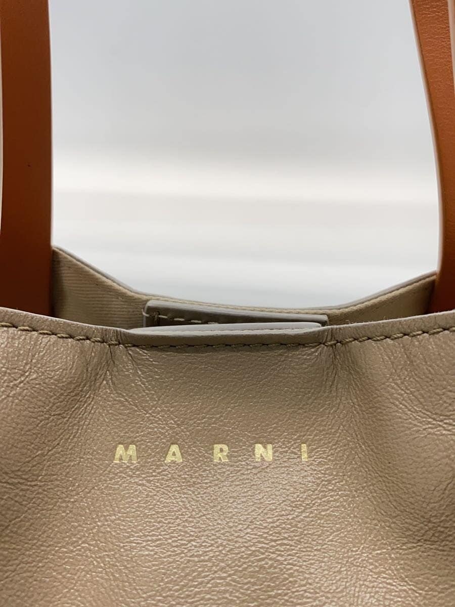 MARNIMUSEO SOFT EW SMALL 2WAY Tote Bag Cowhide BEG SHMP0069U0P2644 5