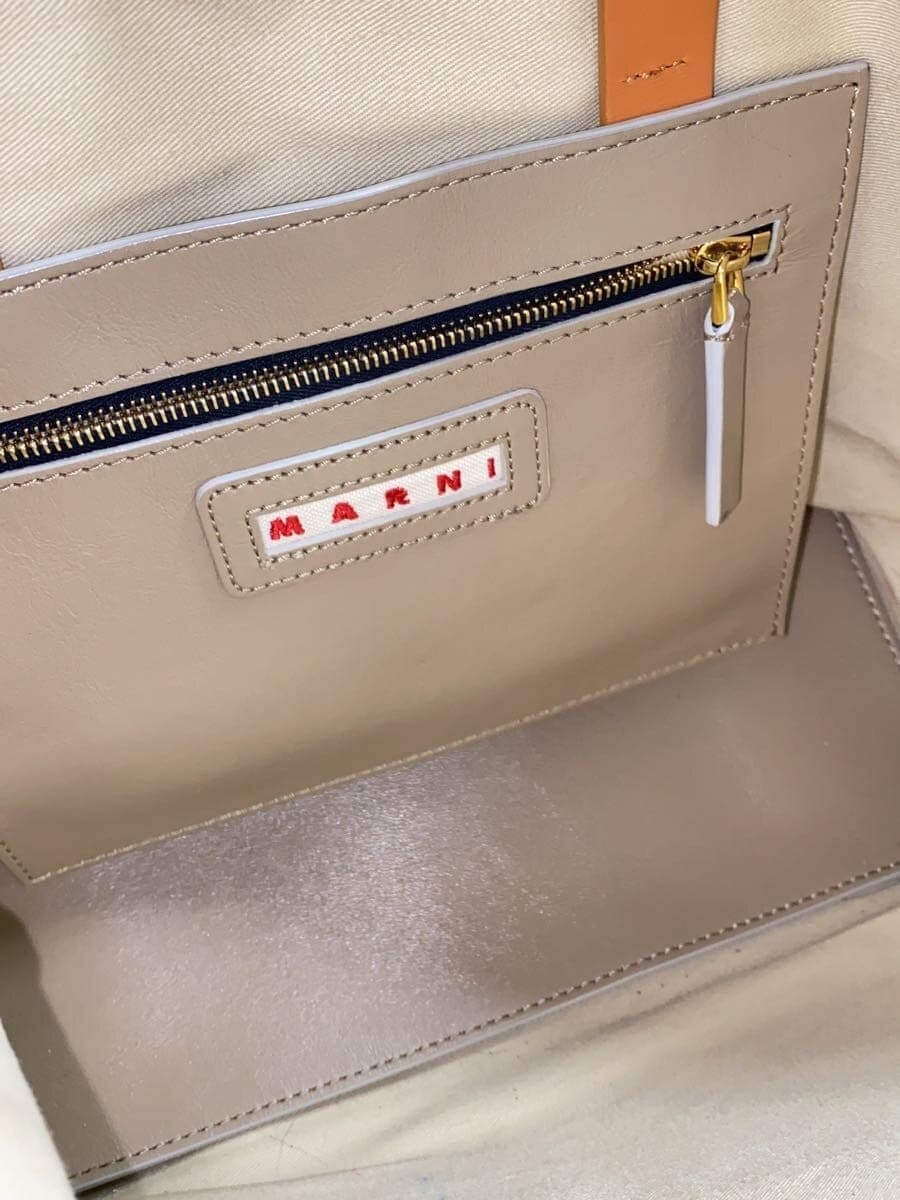 MARNIMUSEO SOFT EW SMALL 2WAY Tote Bag Cowhide BEG SHMP0069U0P2644 6