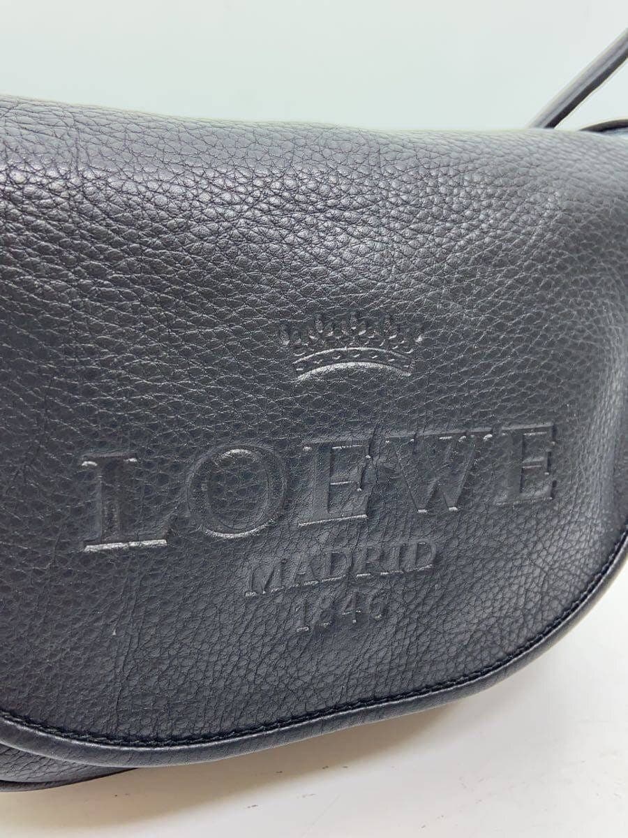 LOEWE Shoulder Bag Leather Black 340912 MADRID 1846 5