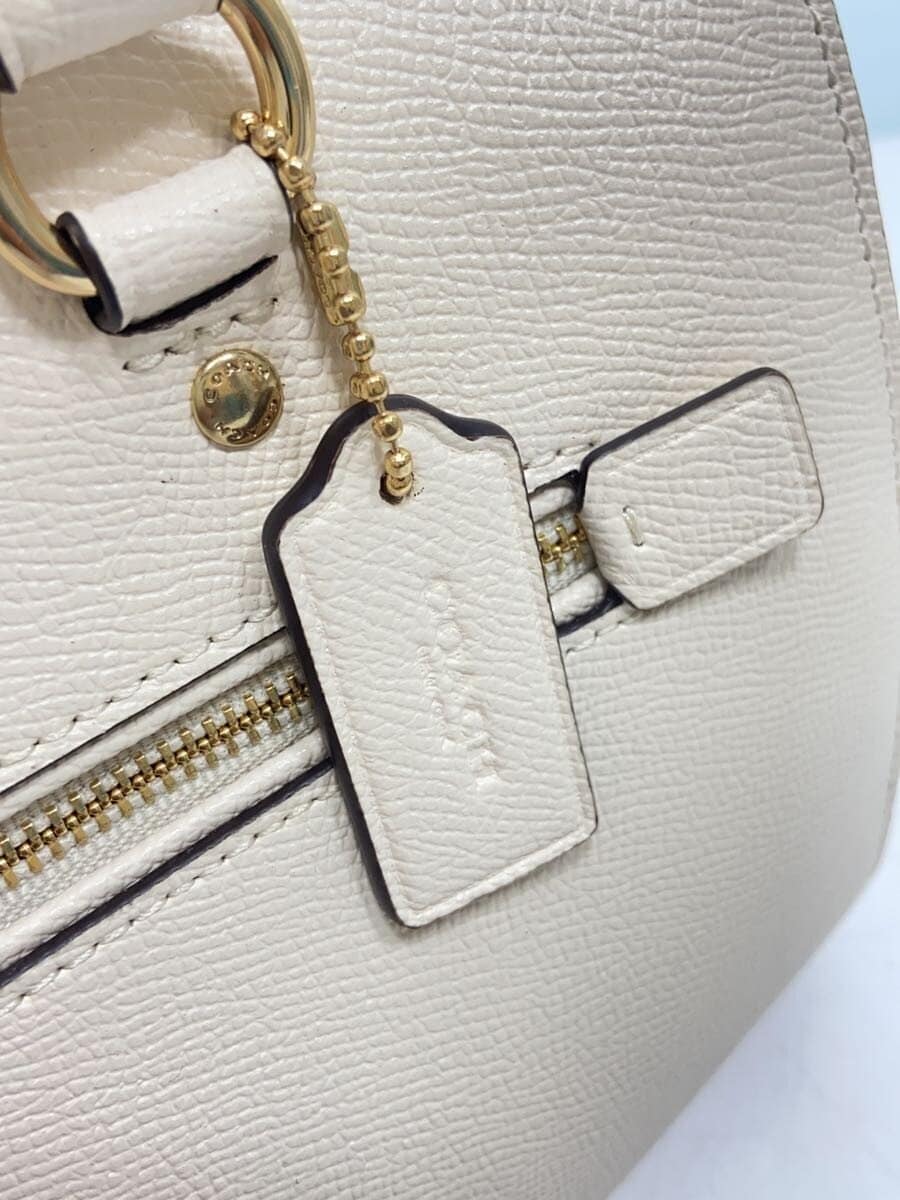 COACH2WAY Lowean Satchel Shoulder Bag Leather White Solid Color F79946 7