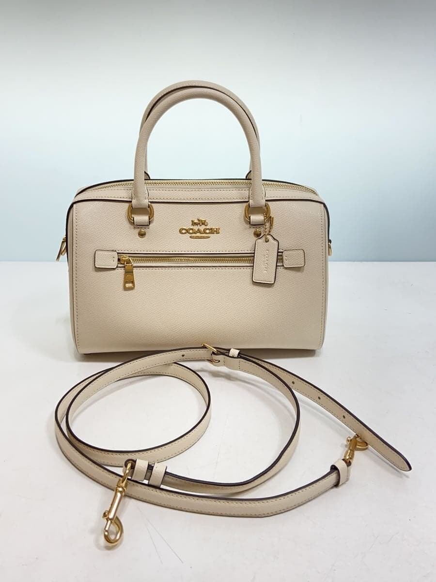 COACH2WAY Lowean Satchel Shoulder Bag Leather White Solid Color F79946 9
