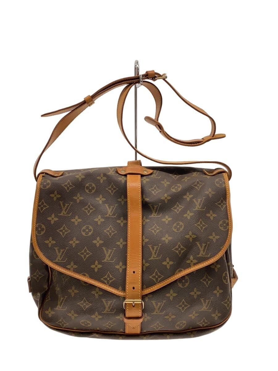 LOUIS VUITTON1)Saumur 35_Monogram Canvas Leather BRW All Over Pattern