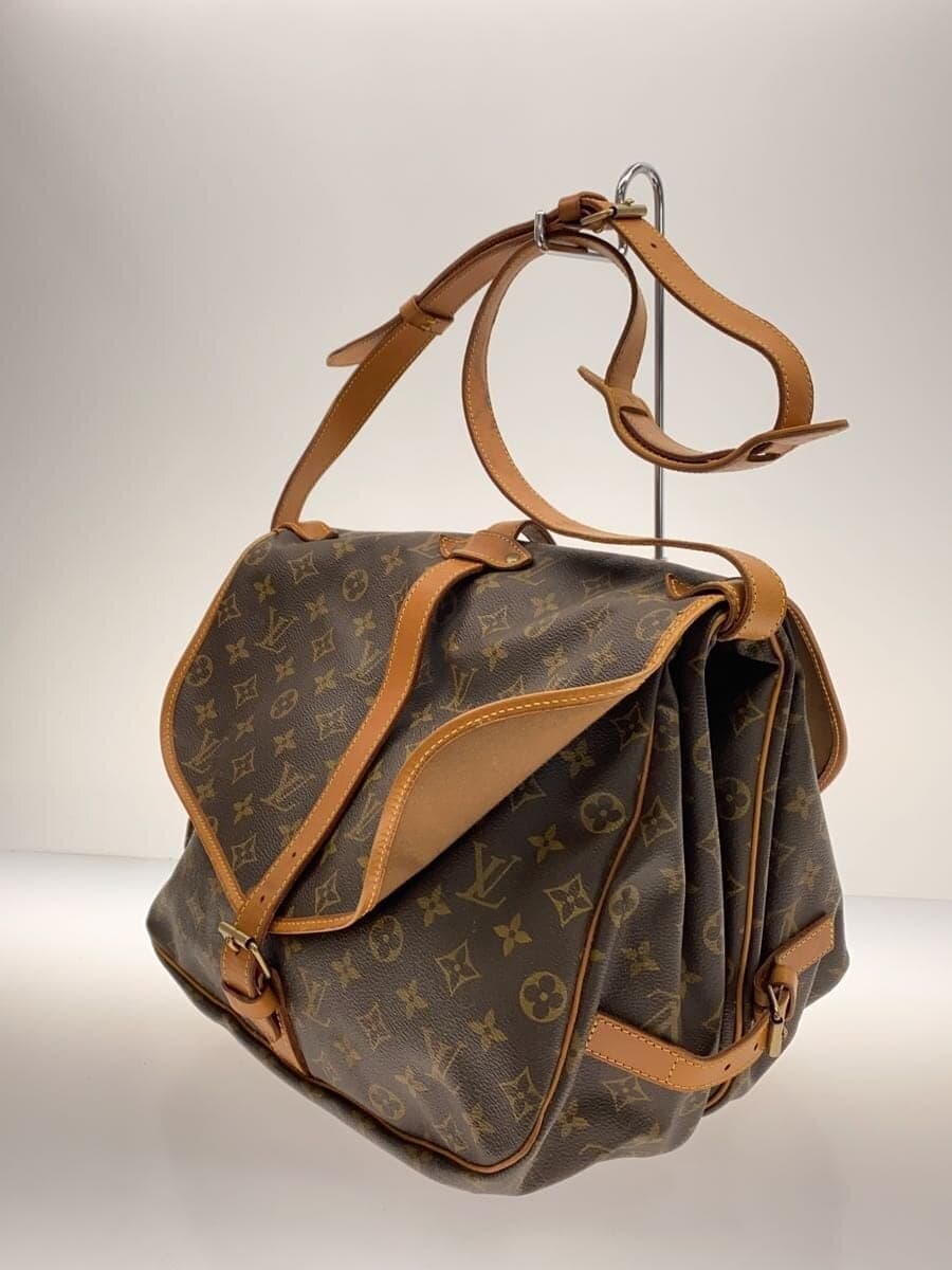 LOUIS VUITTON1)Saumur 35_Monogram Canvas Leather BRW All Over Pattern 2