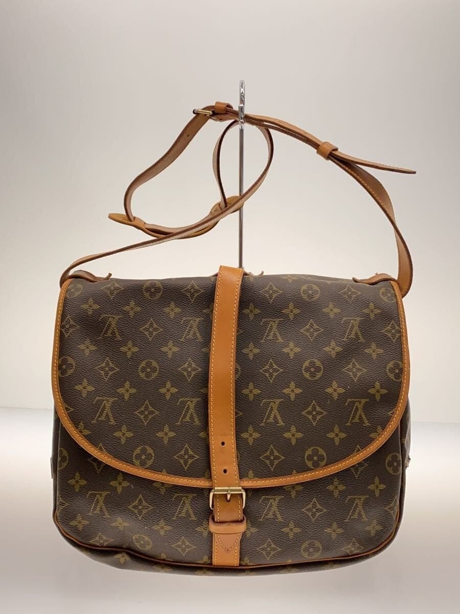 LOUIS VUITTON1)Saumur 35_Monogram Canvas Leather BRW All Over Pattern 3