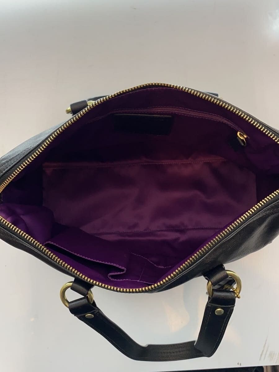 COACH Handbag Leather BLK F15506 6