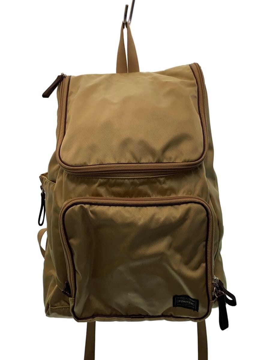 PORTER Backpack Leather BEG Solid