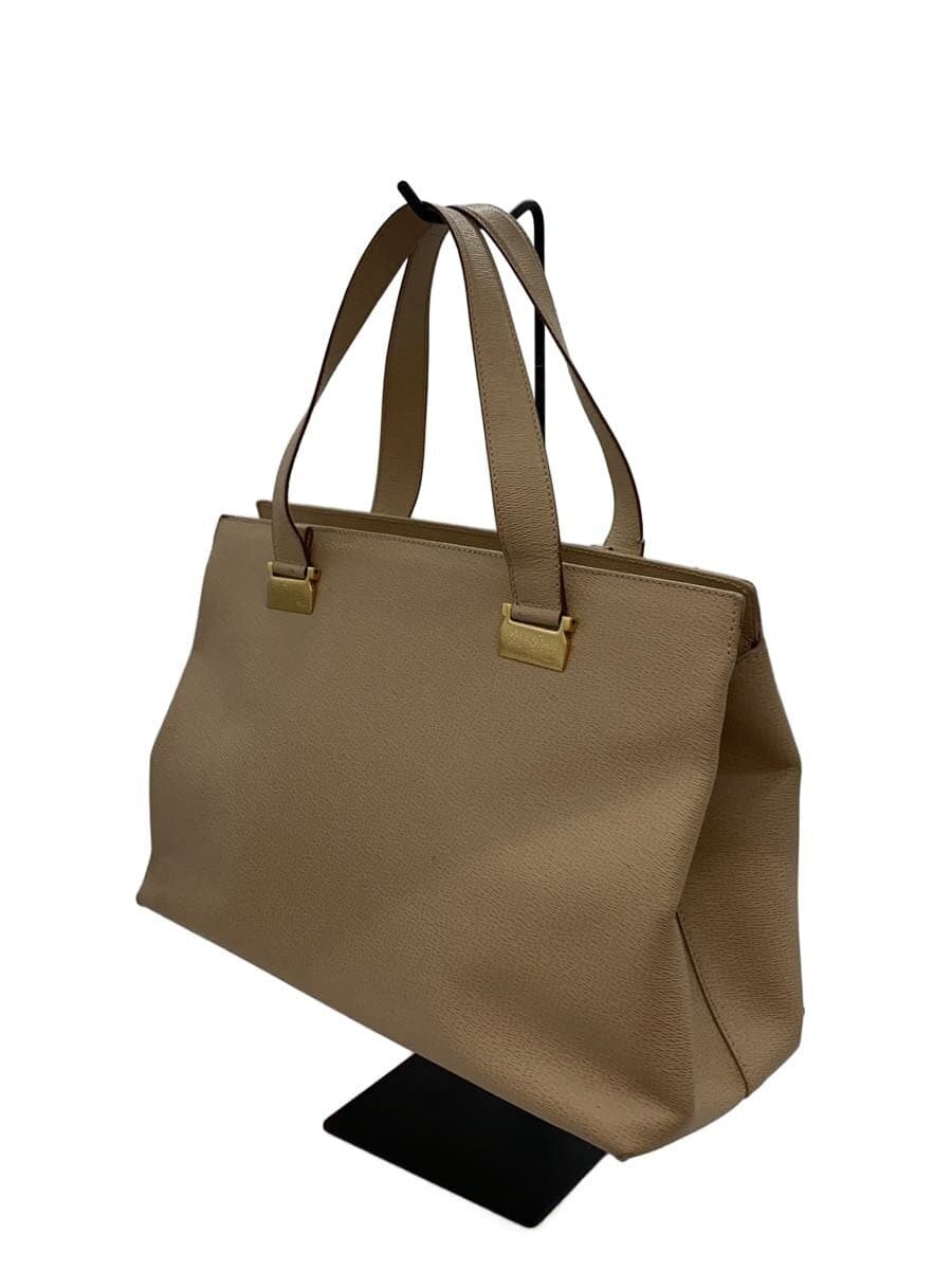 Salvatore Ferragamo Handbag Leather BEG Solid Color AQ-219296 Slightly crushed 2