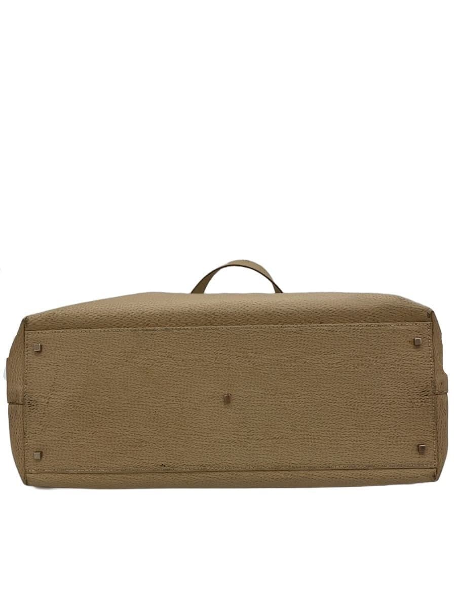 Salvatore Ferragamo Handbag Leather BEG Solid Color AQ-219296 Slightly crushed 4