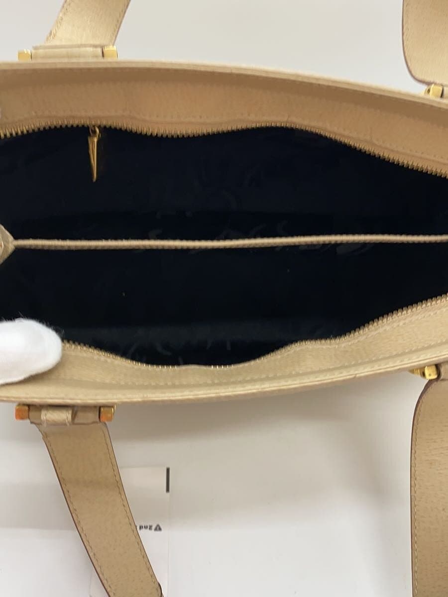 Salvatore Ferragamo Handbag Leather BEG Solid Color AQ-219296 Slightly crushed 6