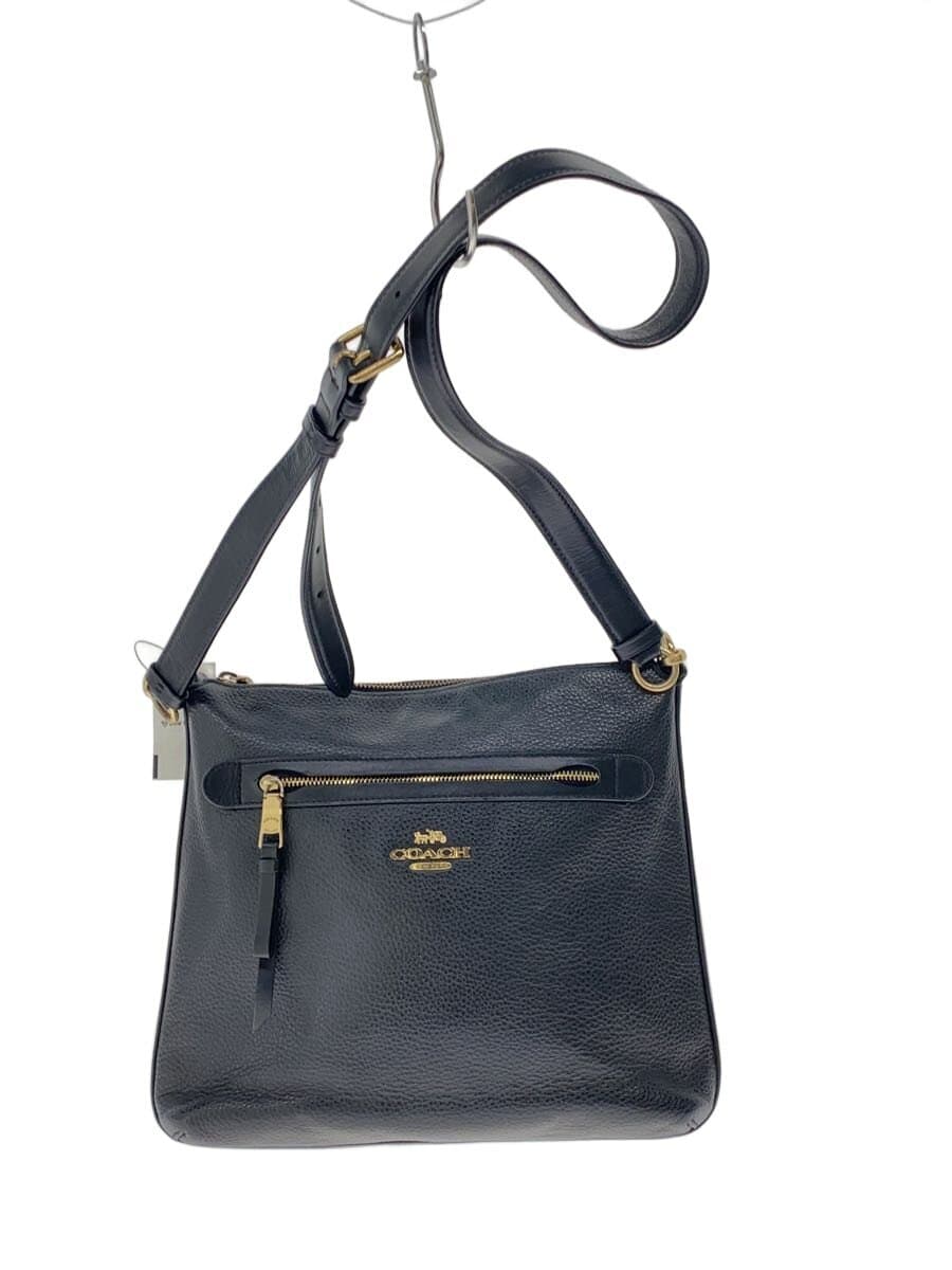 COACH Shoulder Bag Leather BLK Solid F34823