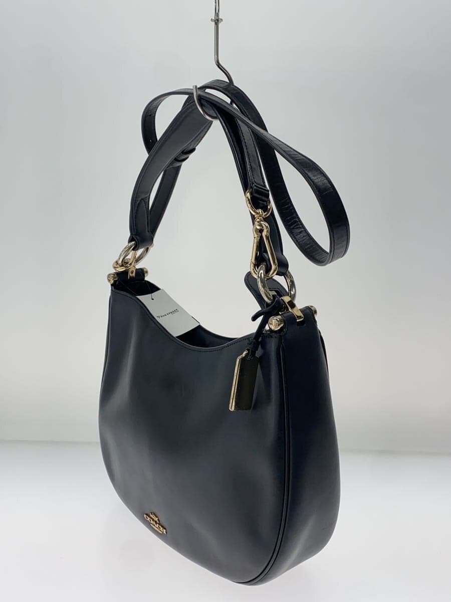 COACH Handbag Leather BLK Solid 54446 2