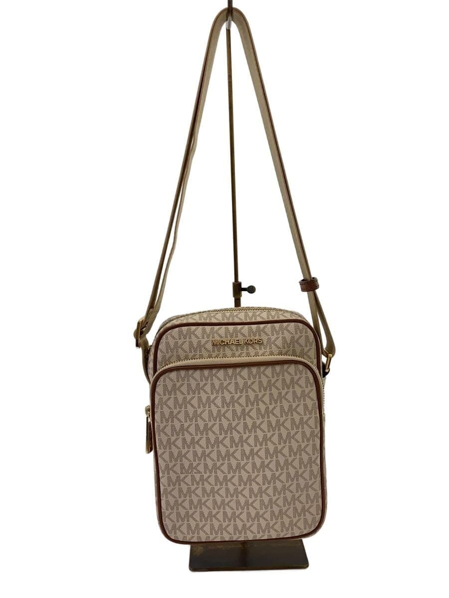 MICHAEL KORS Shoulder Bag Leather BEG All Over Pattern