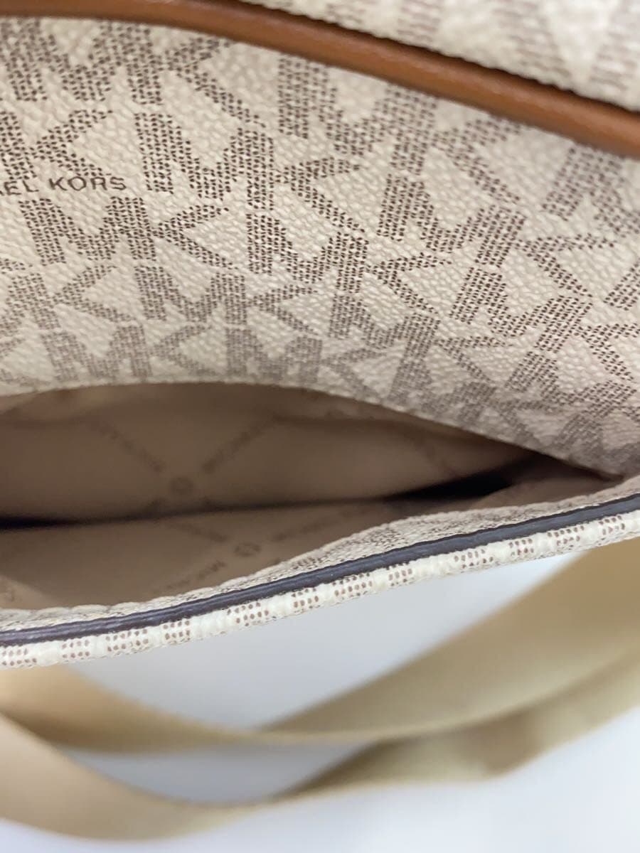 MICHAEL KORS Shoulder Bag Leather BEG All Over Pattern 8