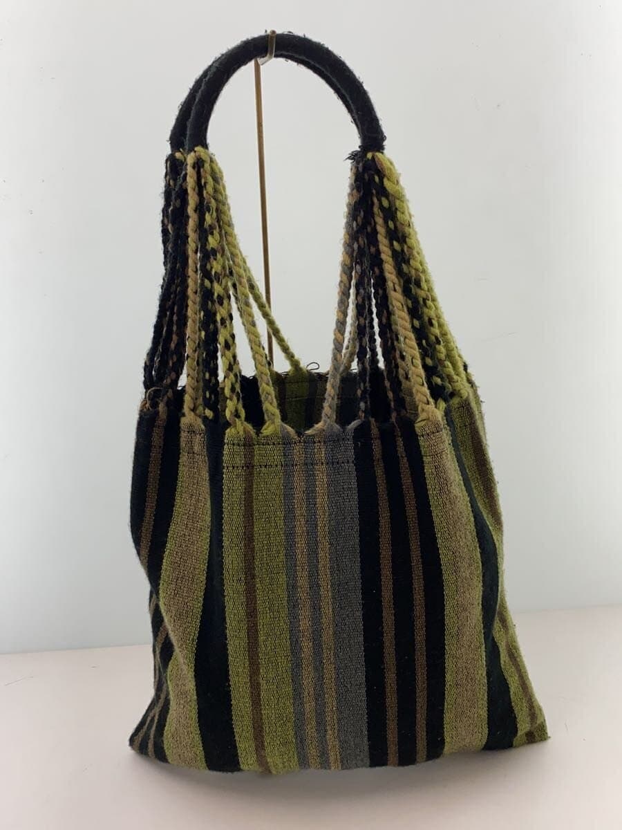 MARNI Tote Bag Cotton GRN Stripe 3