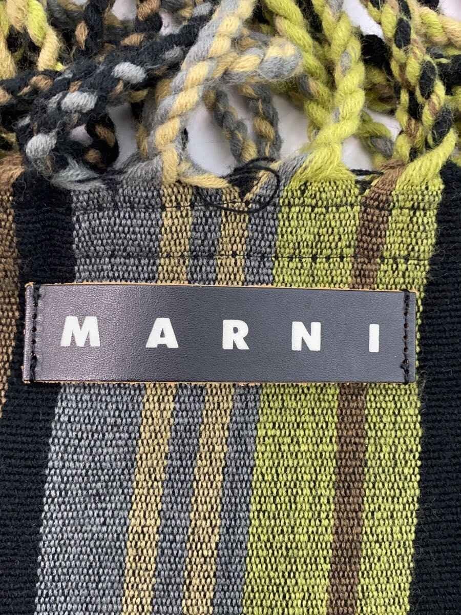 MARNI Tote Bag Cotton GRN Stripe 5
