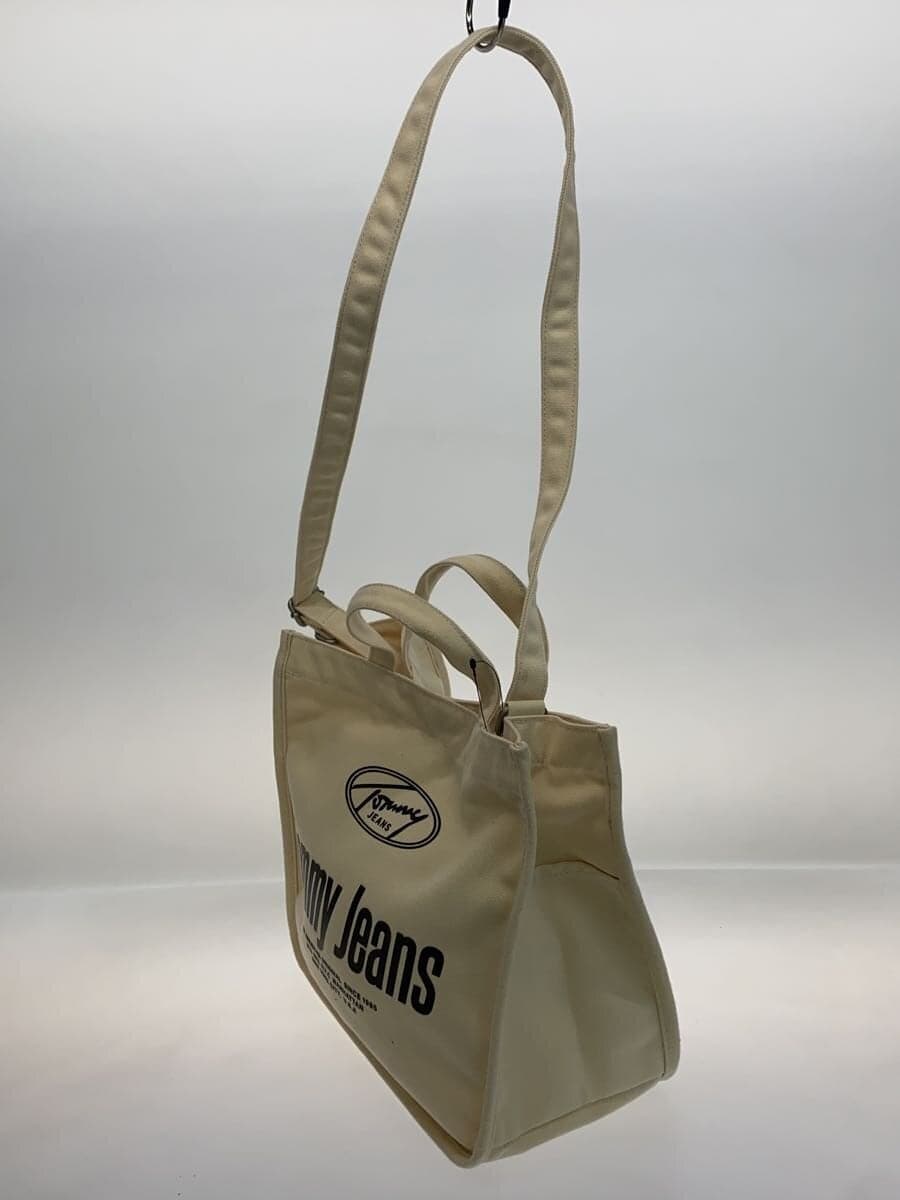 TOMMY JEANS Shoulder Bag Canvas CRM Print 2