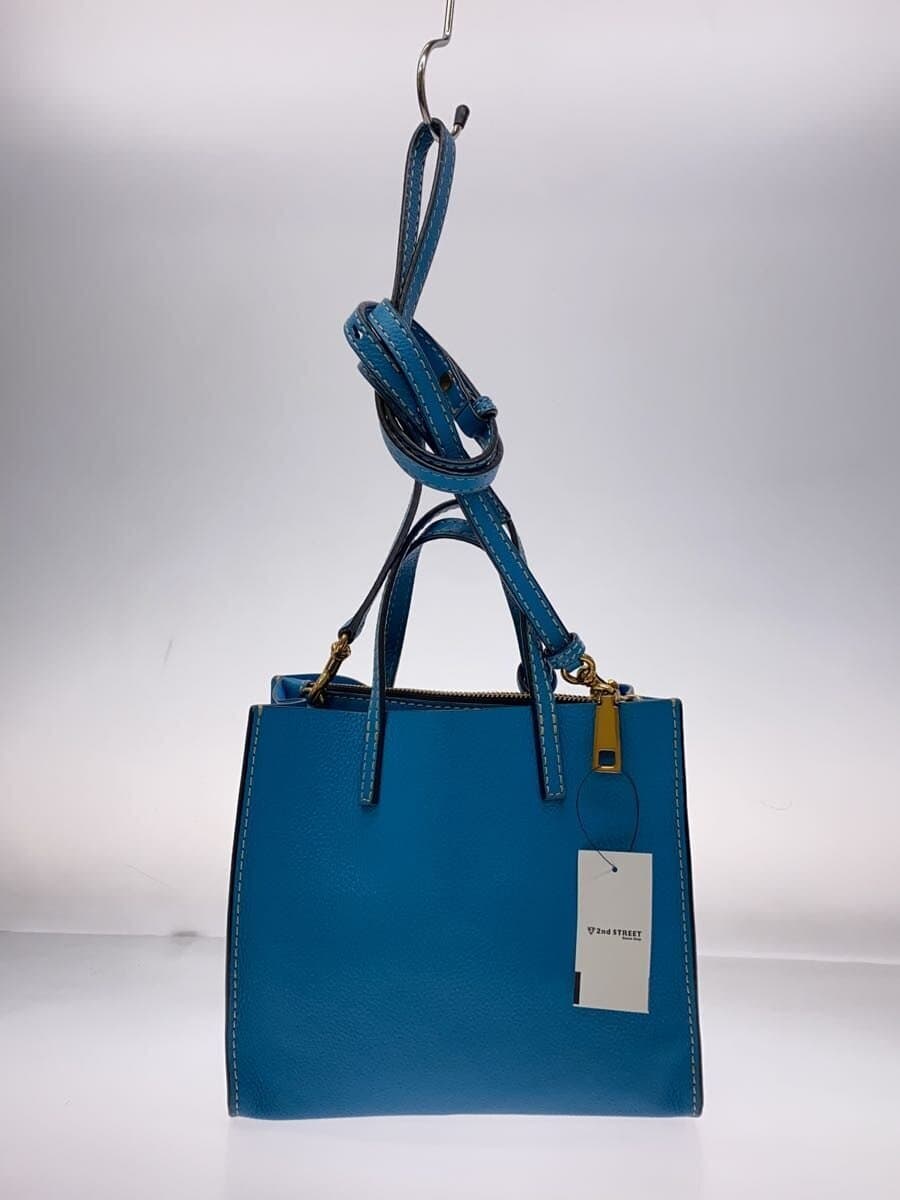 MARC JACOBS shoulder bag leather blue plain 3
