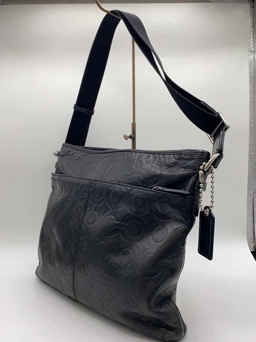 COACH Shoulder Bag Leather BLK Solid 2