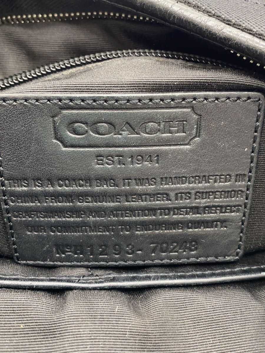 COACH Shoulder Bag Leather BLK Solid 5